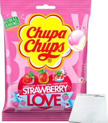 Produktbild von Chupa Chups Strawberry Love (120g Packung) + usy Block