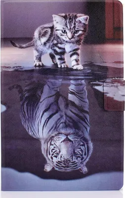 Obrázok produktu pre Kryt pre Samsung Galaxy Tab A7 Purple cat lion animal zatvorený s chlopňou