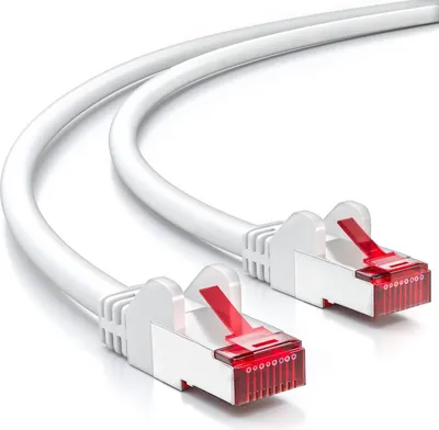 Produktbild von deleyCON 20m CAT6 Patchkabel S/FTP PIMF Schirmung CAT-6 RJ45 LAN DSL Netzwerkkabel Ethernetkabel Switch Router Modem Access Point Patchfelder - Weiß
