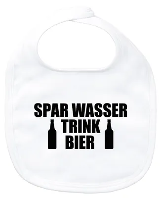 Produktbild von Huuraa Baby Lätzchen Spar Wasser Trink Bier Bierflasche White Klettverschluss  Baumwolle Latz Geschenkidee