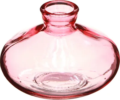Produktbild von 6 Rosa Glas Minivasen Bauchig Flach Vintage Tischdeko Ø9cm H6cm, 6 Stück