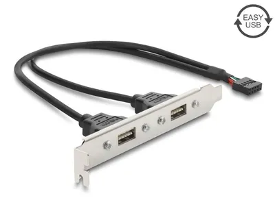 Productafbeelding van Delock USB 2.0 frontpaneel met 2 x EASY USB Type-A poorten
