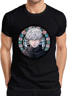 Obrázek produktu pro Gojo Satoru Jujutsu Kaisen – bílé vlasy, modré oči – anime dárkové pánské tričko, černé, 3XL