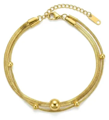 Obrázek produktu pro Dvojitý pozlacený náramek Norevia Gold VWB260718G