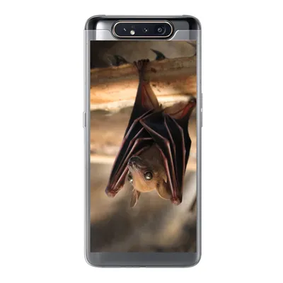 Produktbild von MuchoWow® Handyhülle Schutzhülle Hülle für Samsung Galaxy A80 Baby - Fledermaus - Holz Silikon Softcase Handy Hülle - Schutzdeckel