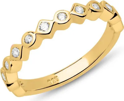 Produktbild von JEWLIX Ring 925er Silber gold Zirkonia SR0421