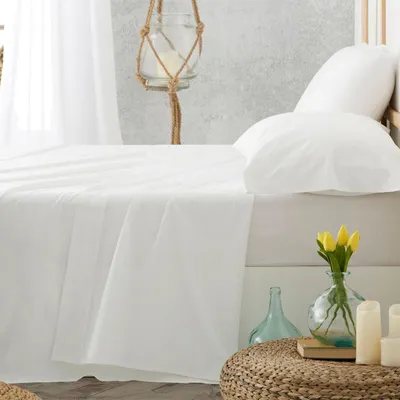 Imagen del producto de Juego de ropa de cama blanca, algodón, modelo T12