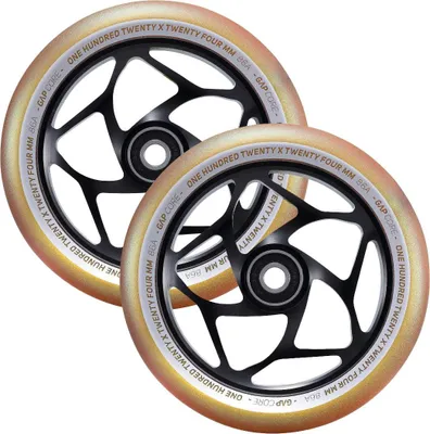 Obrázek produktu pro Kolečka na koloběžku – Gap Core – černá/zlatá – 120 mm – Blunt Scooters