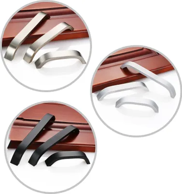 Produktbild von Set von 4 stabilen Metallgriffen (96 mm, schwarz)