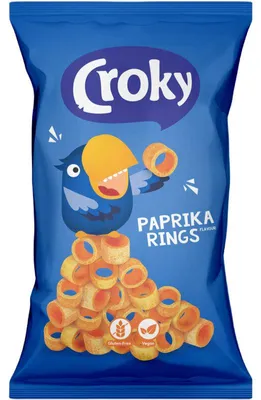 Produktbild von Croky - Croky Ringel, Paprika-Geschmack, Packung mit 75 g