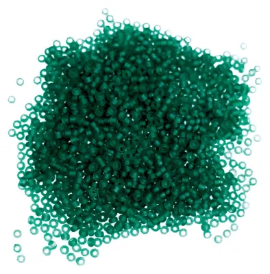 10g Rocailles Glasperlen rund dunkelgrün