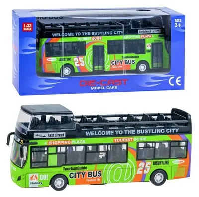 Image de Bus à impériale en métal ZA2094 - vert