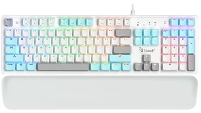 Produktbild von A4TECH BLOODY S525N Icy White BLMS Red Mechanische Tastatur