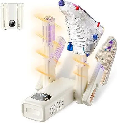 Produktbild von Elektrischer Schuhtrockner, Doppelgestell-Skischuhtrockner, Schuhwärmer, Stiefeltrockner, Schuhheizung mit Zeitsteuerung zum Trocknen von Hüten, Schuhen, Handschuhen