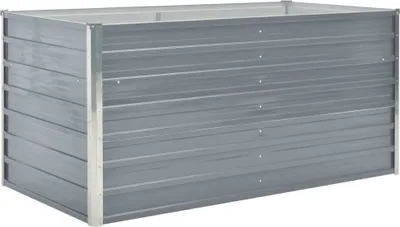 Image de vidaXL Lit surélevé 160 x 80 x 77 cm Acier galvanisé gris