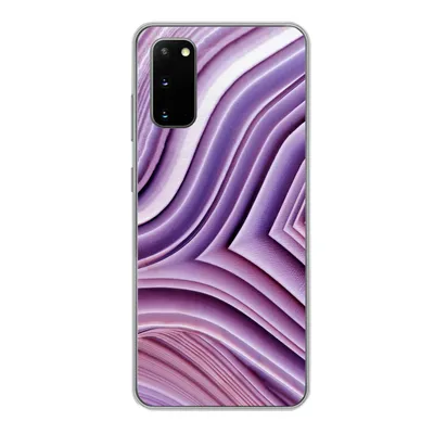 Produktbild von MuchoWow® Handyhülle Schutzhülle Hülle für Samsung Galaxy S20 Naturstein - Nahaufnahme - Weiß Silikon Softcase Handy Hülle - Bild