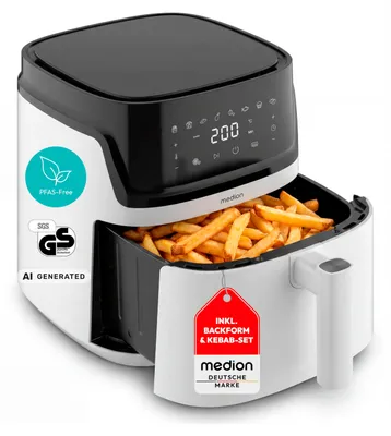 Produktbild von MEDION P15 XL M Airfryer Heißluftfritteuse XXL 7,2 Liter - PFAS-frei
