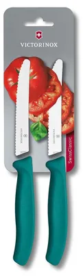 Produktbild von Victorinox Swiss Classic Tomaten-/Tischmesser – 2 Stück – gezahnte Klinge 11 cm
