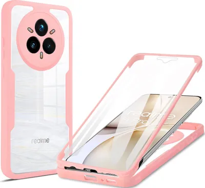 Image de Etui pour Realme 14 Pro, protection complète à 360° avec protecteur d'écran intégré Rose