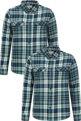 Obrázok produktu pre Mountain Warehouse - Pánska košeľa "Trace", flanelová (2-pack) MW4610 (3XL) (Maize blue)