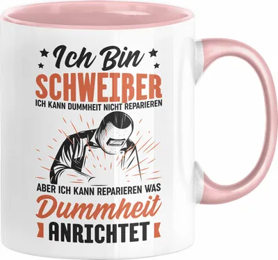 Produktbild von Schweißer Geschenk Tasse Ich Kann Dummheit Nicht Reparieren Geschenkdiee für Schweißer Männer (Rosa)