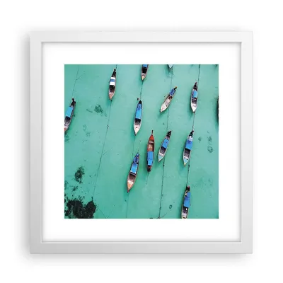 Produktbild von Gerahmtes Poster - Weißer Rahmen - Boote mit Luft - 30x30 cm - Wand Bild - Wanddeko - Wandbilder - Kunstposter - Wandposter - Bilderrahmen - Bilder - Kunstdruck - Wandbild - P2WAC30x30-4362