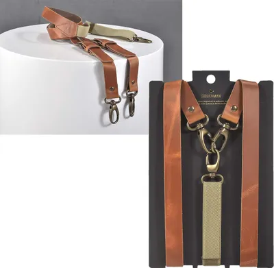 Produktbild von Sir Redman Hosenträger Herren Leder 25mm Y-Form Karabiner für Gürtelschlaufen