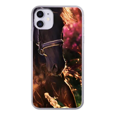 Produktbild von MuchoWow® Handyhülle Schutzhülle Hülle für iPhone 11 Pferd - Sonne - Porträt Silikon Softcase Handy Hülle - Handytasche