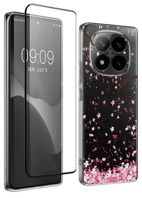 Produktbild von kwmobile Hülle kompatibel mit Xiaomi Redmi Note 14 Pro+ 5G / Redmi Note 14 Pro Plus 5G Handyhülle - Silikon Case transparent - Mit Glas Schutzfolie -