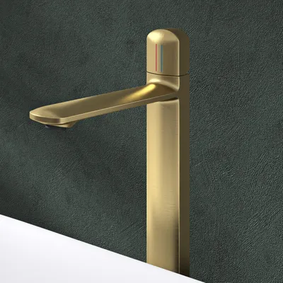 Produktbild von Mai & Mai Armatur Bad Wasserhahn Badezimmer Waschtischarmatur Einhebelmischer Mischbatterie Bad aus Messing mit Wassersparfunktion Gebürstet gold 1190H