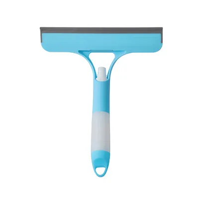 Produktbild von 3 in 1 Glaswischer,Duschabzieher mit eingebautem Sprühflaschenschwamm,Wischer, 21,5 cm Abzieher,Blau