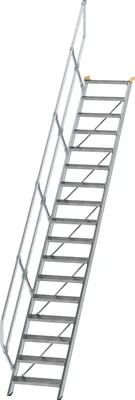 Image de Escalier 45° largeur des marches 600 mm 17 marches aluminium strié