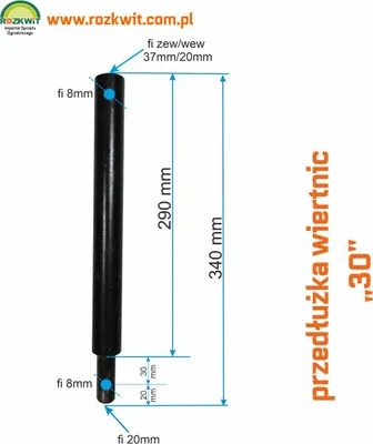 Zdjęcie produktu dla Przedłużka Wiertła Wiertnicy Kasei Mastercut 30Cm Fi20