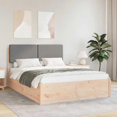 Image de Maison Exclusive - Cadre de lit avec tête de lit rembourrée Gris clair 140 x 200 cm