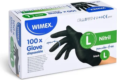 Image de jetable, nitrile, sans poudre, noir L (100pcs par paquet) 68192