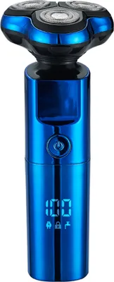 Produktbild von ZCB104 Elektrorasierer für Herren, 3 schwebende Köpfe, intelligente LED-Digitalanzeige, waschbare Köpfe, wiederaufladbar über USB, blau