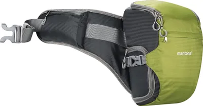 Produktbild von Mantona elementsPro 10 Bauchtasche grün - 260 x 170 x 150 mm – Outdoor Kameratasche mit Hüftgurt, atmungsaktiver Polsterung und Regenhülle – kompakt und leicht – für DSLR oder Systemkamera mit Zubehör