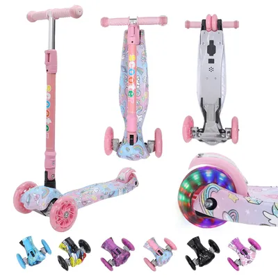 Produktbild von Habib Metall-Roller 3-Rad mit LED Licht | Klappbar & bis 50kg: Pink