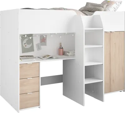Produktbild von Parisot Hochbett Tom mit Schreibtisch, Schubkästen & Schrank