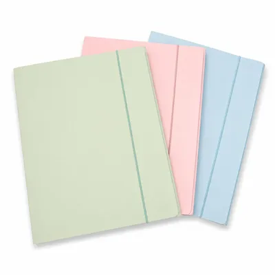 Produktbild von Friendly Fox 3 Stück Sammelmappen DIN A4 mit Gummizug Karton für Schule, Büro, Studium & Zuhause – Eckspannmappe in Pastell Rosa, Blau & Grün