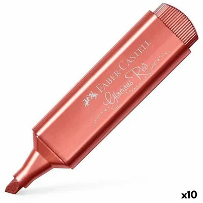 Zdjęcie produktu dla Marker Faber-Castell Textliner 46 metaliczny czerwony (10 sztuk)