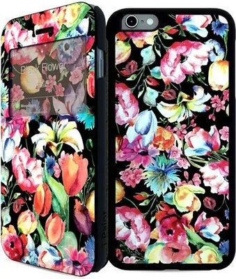 Image de i-Paint - Coque Double iPhone 6/6s (fleur noire)