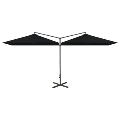 Immagine prodotto di Ombrellone Doppio con Palo in Acciaio Nero 600x300 cm