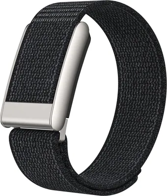 Produktbild von Stravo Nylon Klettverschluss Armband für Whoop 5.0 – Atmungsaktiv, Schweißabweisend, Verstellbar, Sportlich – Schwarz/Grau