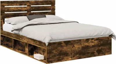 Immagine prodotto di vidaXL Struttura letto in rovere affumicato 150 x 200 cm in legno di pino massiccio
