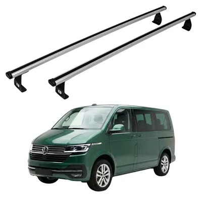 Obrázok produktu pre Strešný nosič pre Volkswagen Transporter T5/T6, modelové roky 2003-2023, striebornej farby, s 2 priečnymi nosníkmi