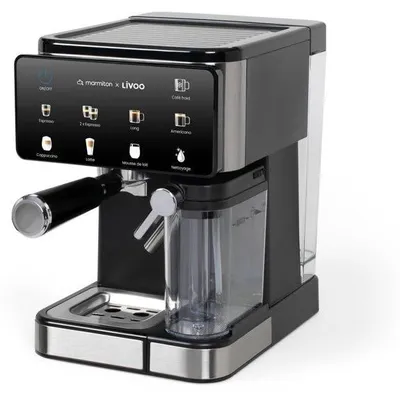 Image de Machine a café expresso multifonction - LIVOO x Marmiton - DOD222CO - Pression 20 bars - 1350 W - Noir et inox