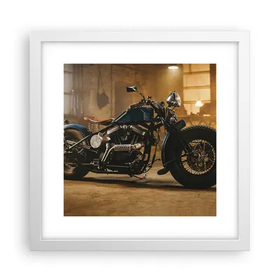 Produktbild von Gerahmtes Poster - Weißer Rahmen - Motorrad Motor - 30x30 cm - Wand Bild - Wanddeko - Wandbilder - Kunstposter - Wandposter - Bilderrahmen - Bilder - Kunstdruck - Wandbild - P2WAC30x30-4233