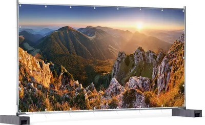 Produktbild von Wallario XXL Outdoor-Poster für Garten oder Balkon, Motiv Berglandschaft mit Sonnenuntergang in der Slowakei, in ca. 340 x 173 cm