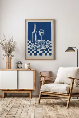 Produktbild von Wallity, Ersy1Ham34, Dekoratives gerahmtes Gemälde, Mehrfarbig, 100 % MASSIVES HOLZ, 33 x 48 cm